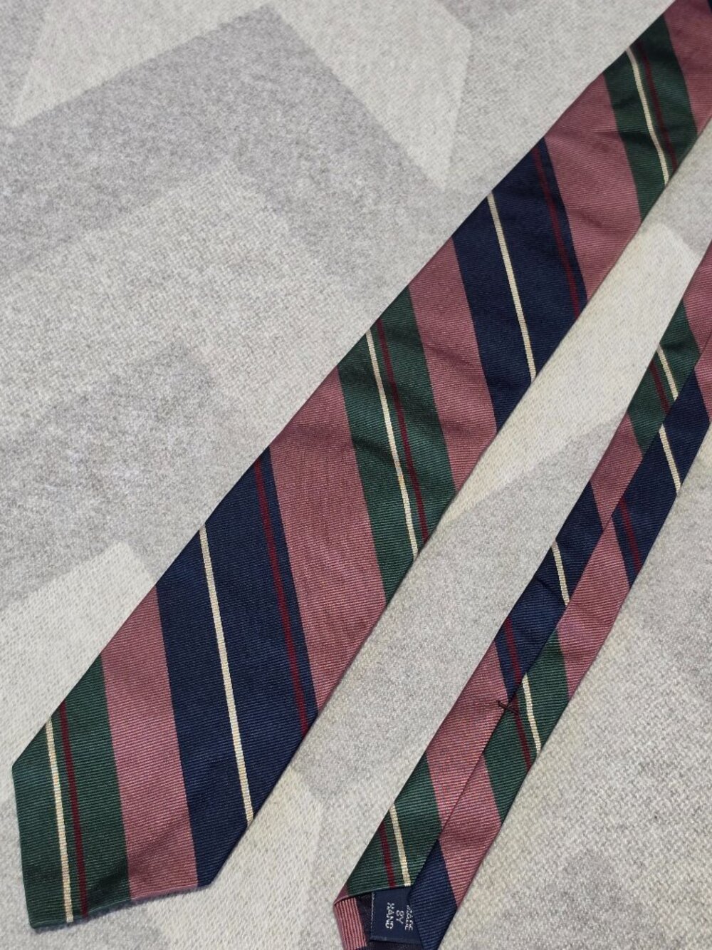 Polo By Ralph Lauren Striped Silk Tie - Pink Green Blue Classic 3.5" Width Made